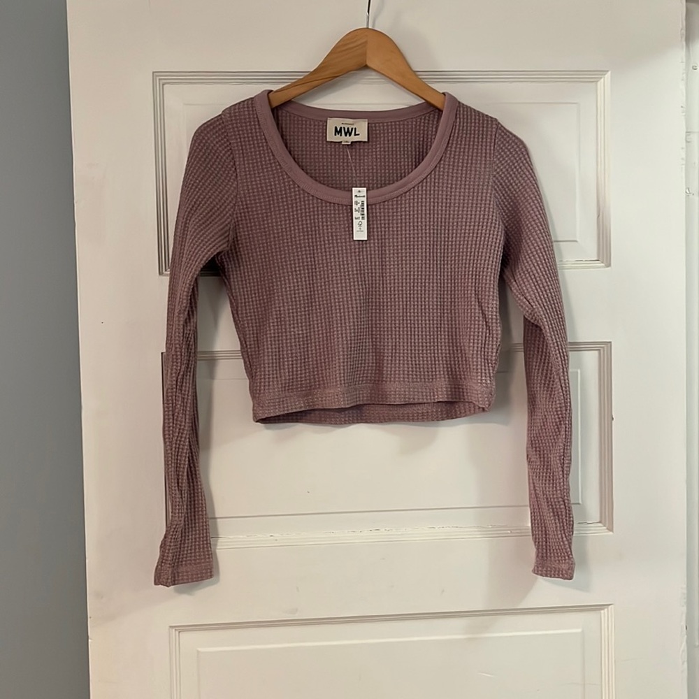 Madewell MWL Waffle Long sleeved super cropped tee - size M